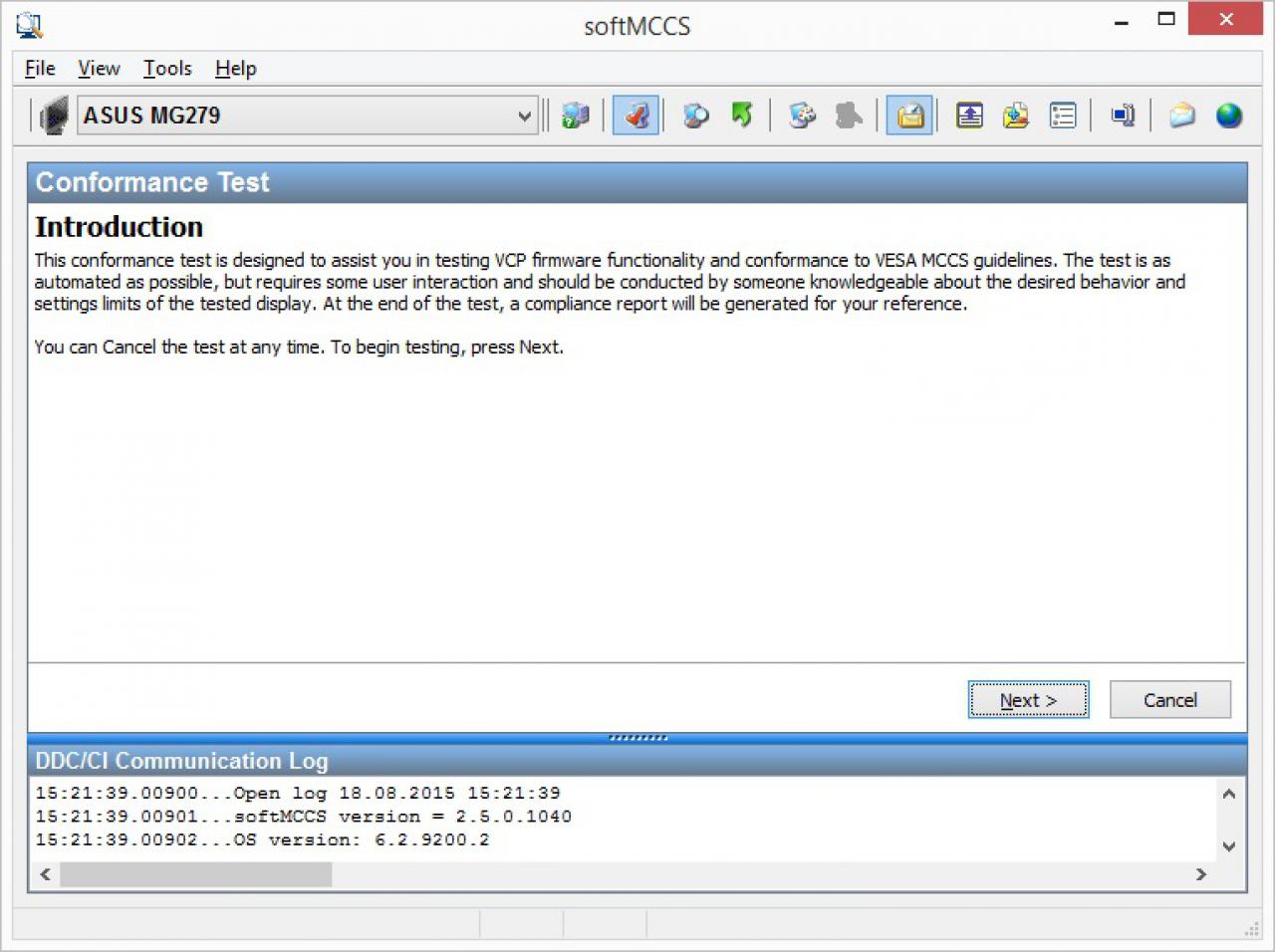 [18/08/2015] Als erstes muss die EDID extrahiert werden. Das funktioniert mit dem Tool softMCCS.
