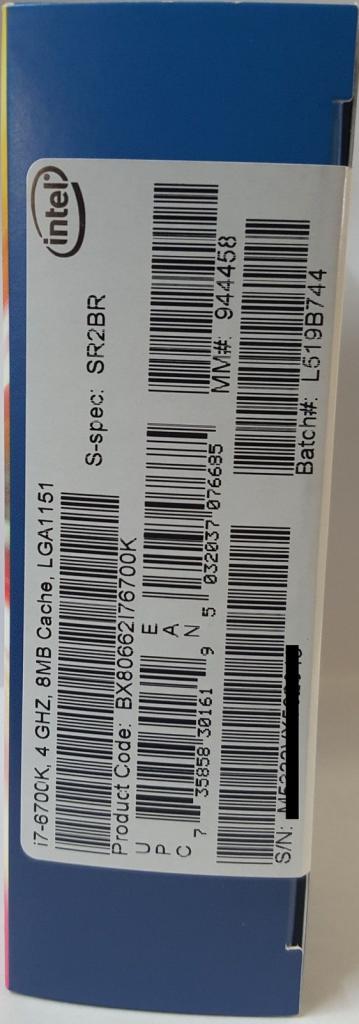 [03/08/2015] Skylake Verpackung i7 3
