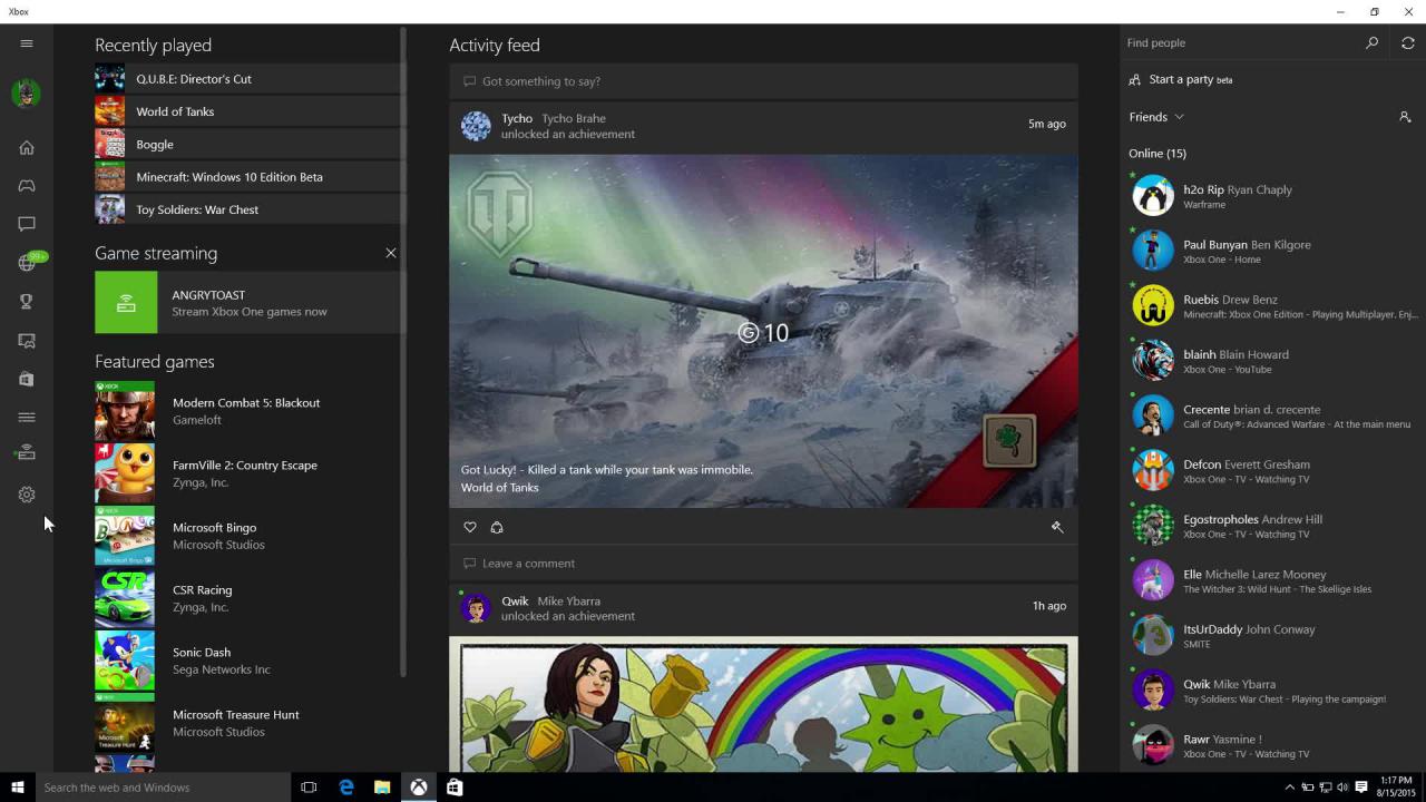 [19/08/2015] Microsoft: Xbox One nur ein Windows Computer, Abo-Dienst für den Windows-10-PC