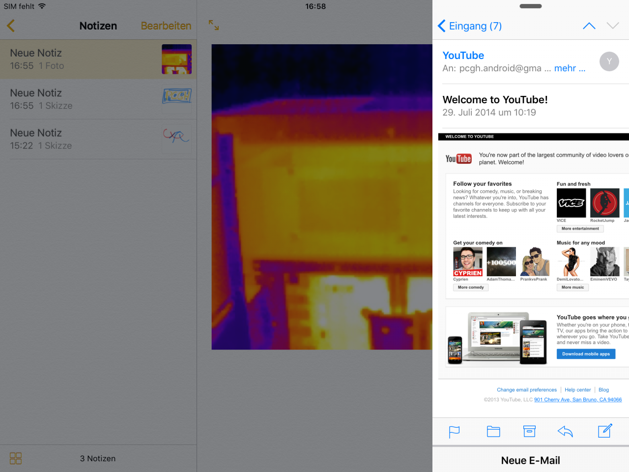[17/09/2015] So sieht beispielsweise die E-Mail-App in diesem Bereich aus...