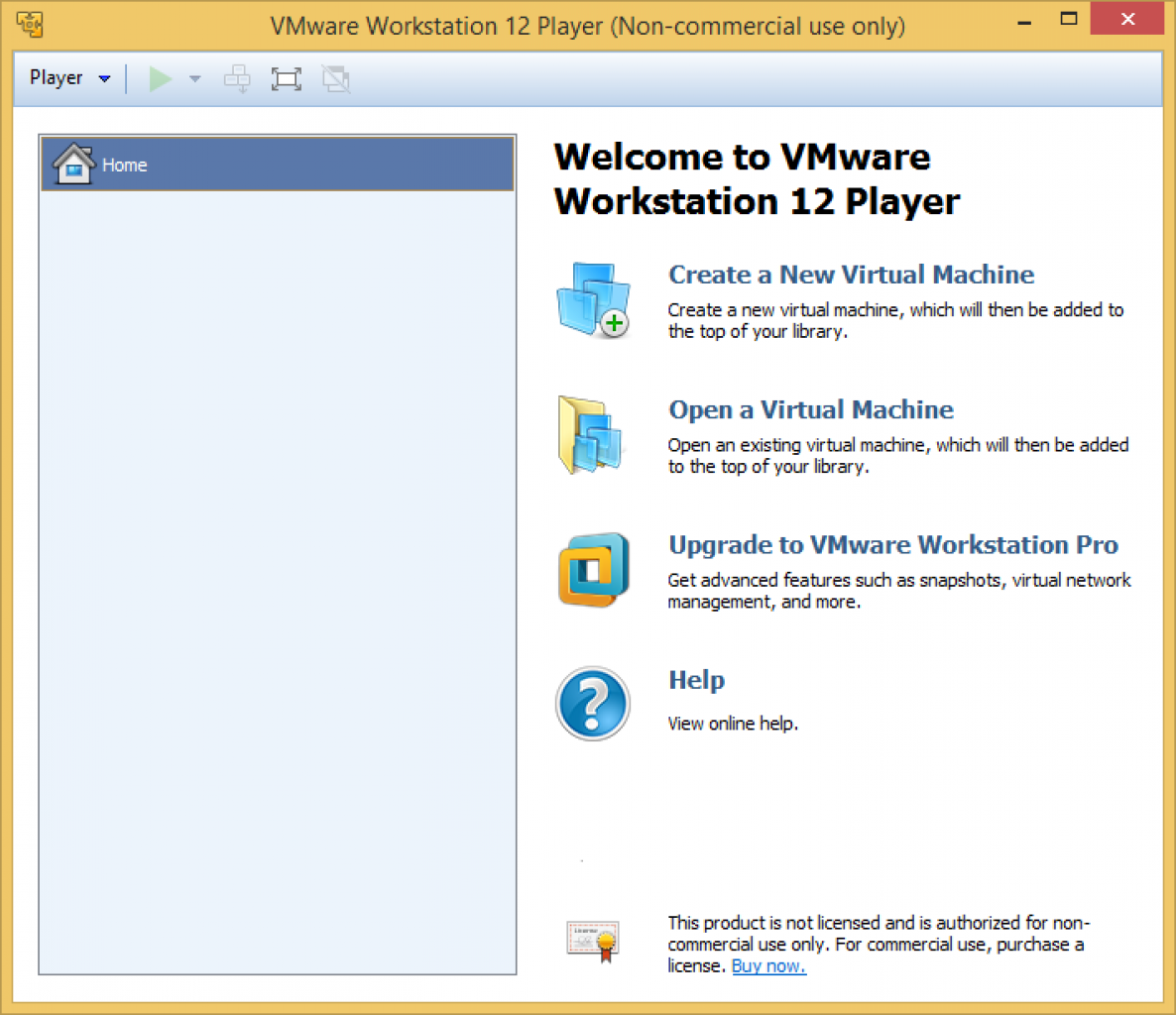 [10/09/2015] Workstation Player Schritt 1: Klicken Sie auf Create a New Virtual Machine