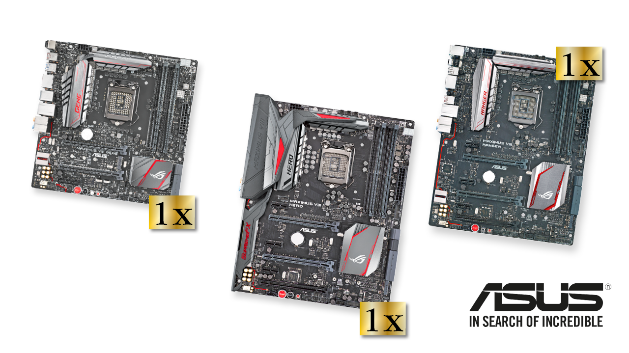 [01/10/2015] 1x Asus ROG Maximus VIII Hero - 1x Asus ROG Maximus VIII Ranger - 1x Asus ROG Maximus VIII Gene