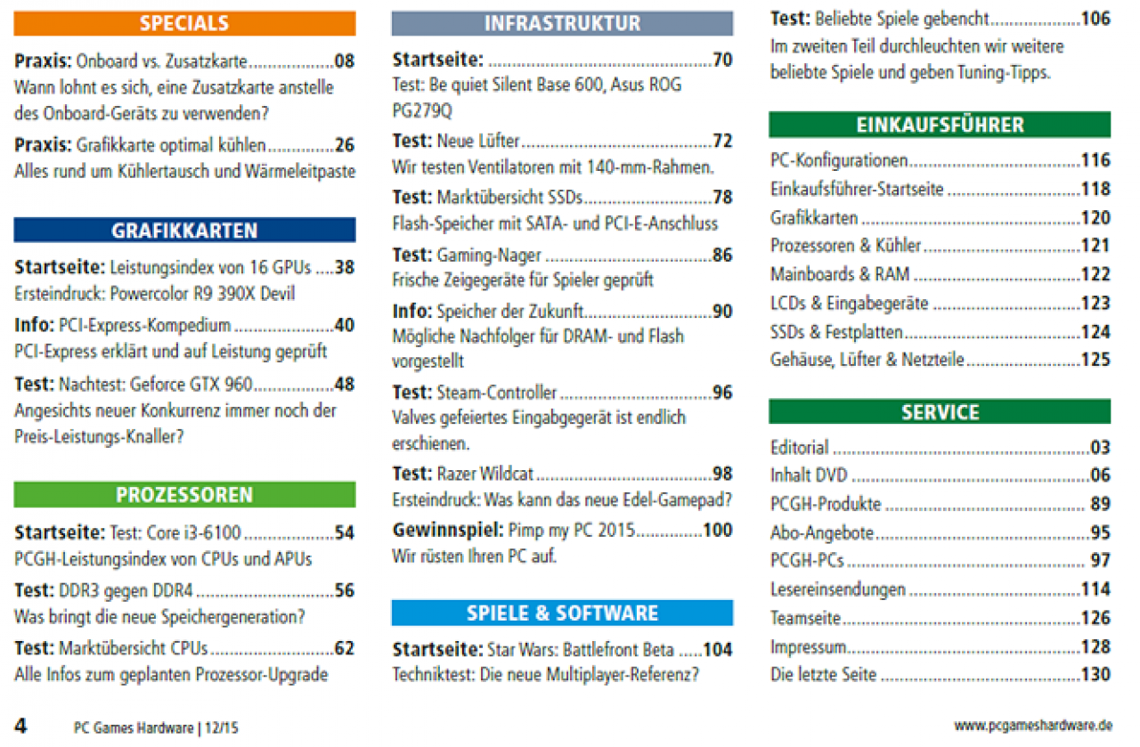 [30/10/2015] Inhalt PCGH #182 (12-2015)