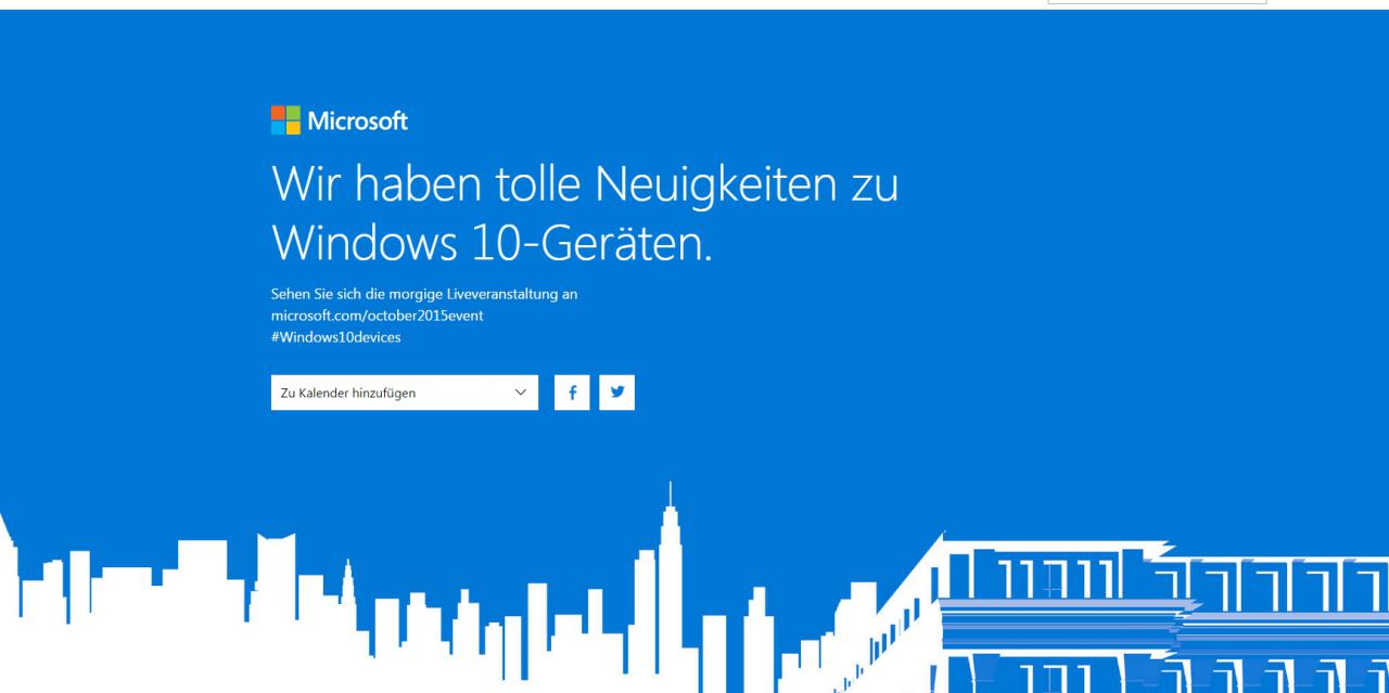 [06/10/2015] Livestream Neuheiten zu Windows 10 Devices ab 1600 Uhr