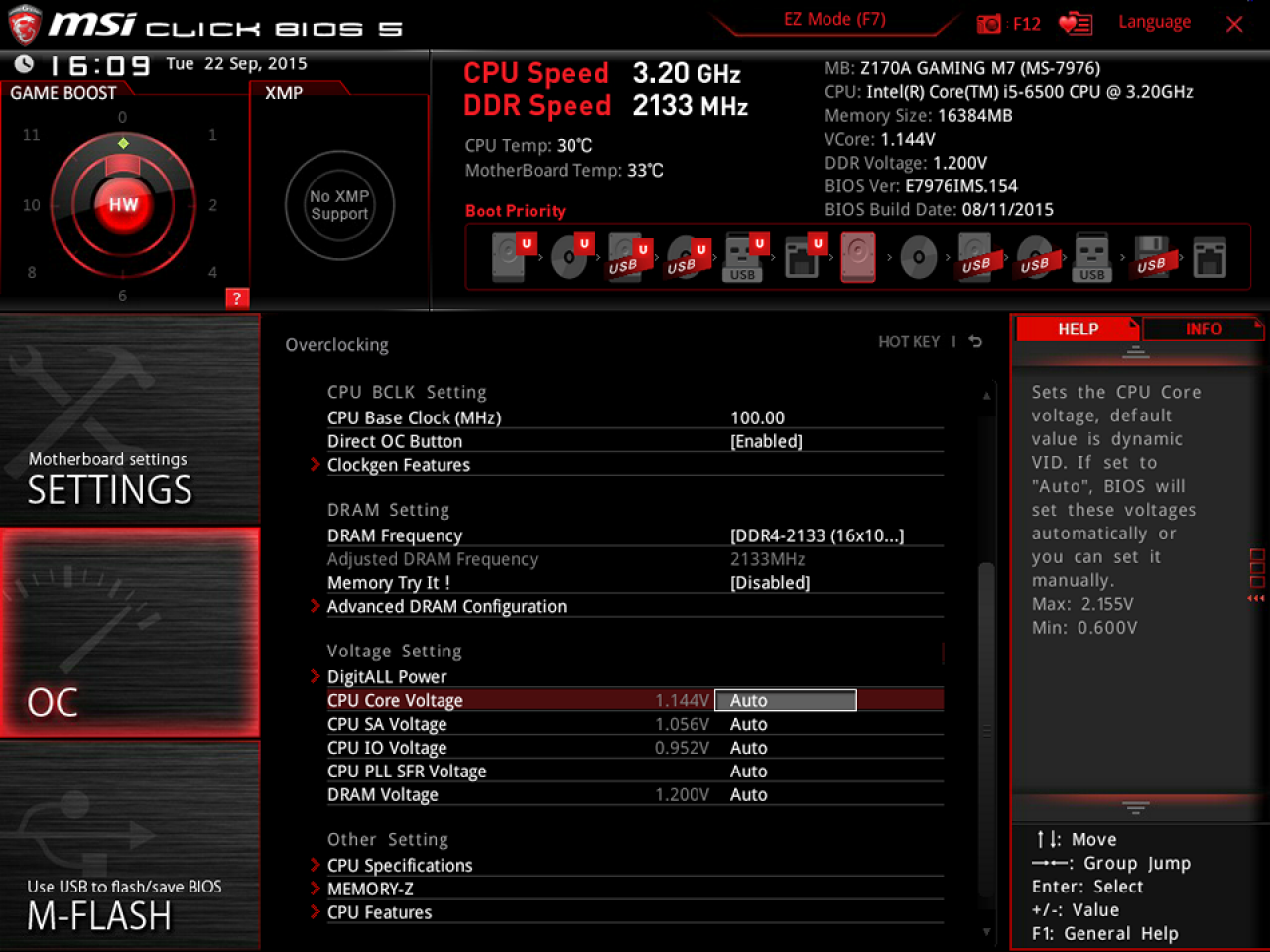 [14/10/2015] MSI Z170A Gaming M7 Auto Spannung