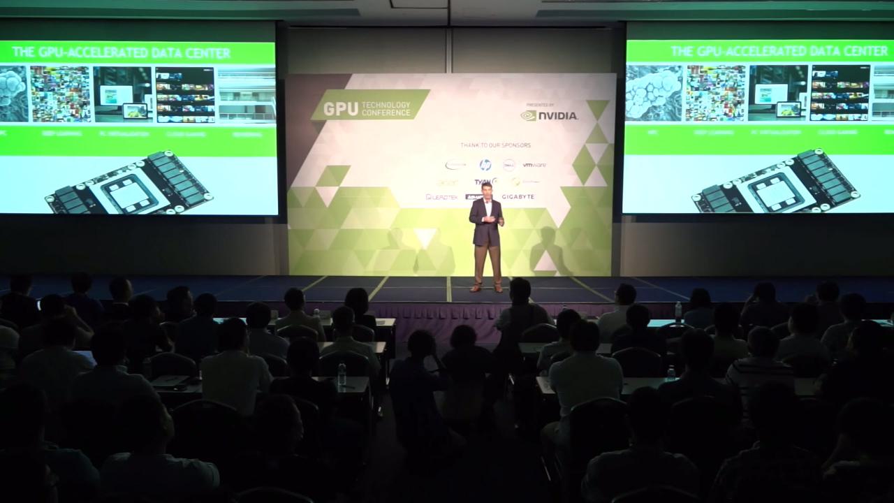 [05/10/2015] Während der Nvidia-Präsentation war auch Pascal auf einer neuen Platine zu sehen.