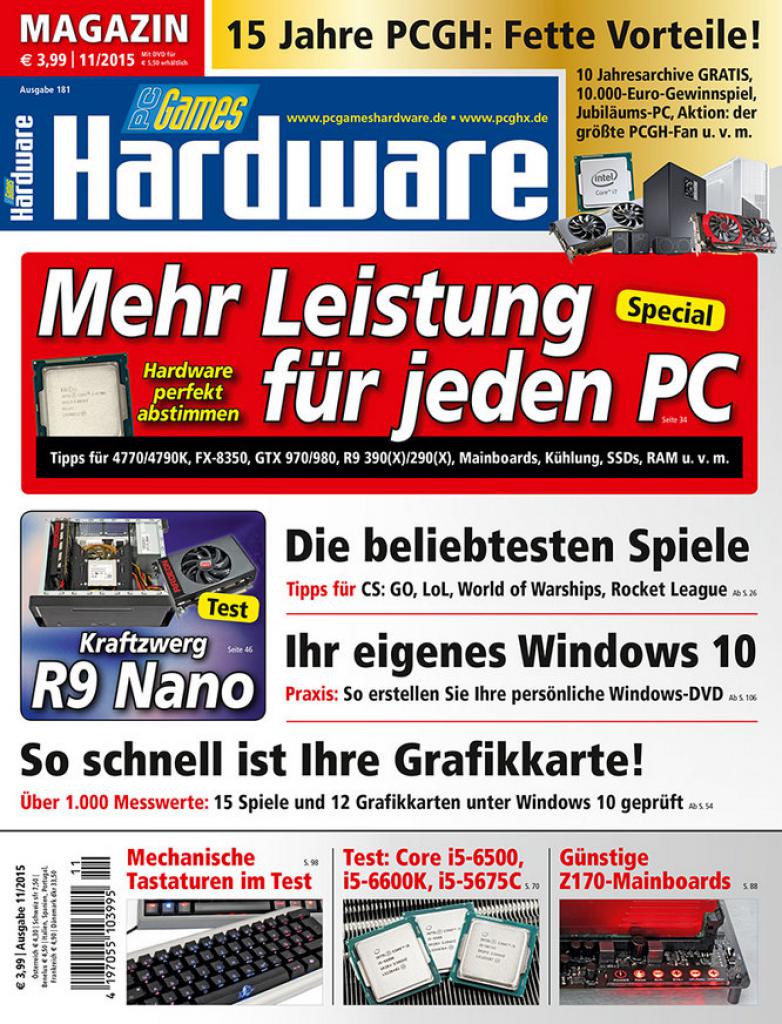 [01/10/2015] PCGH #181 11-2015 Magazin-Titel