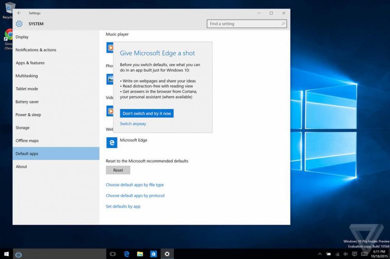 [19/10/2015] Windows 10: Build 10568 möchte Nutzer bei Standard-Apps halten