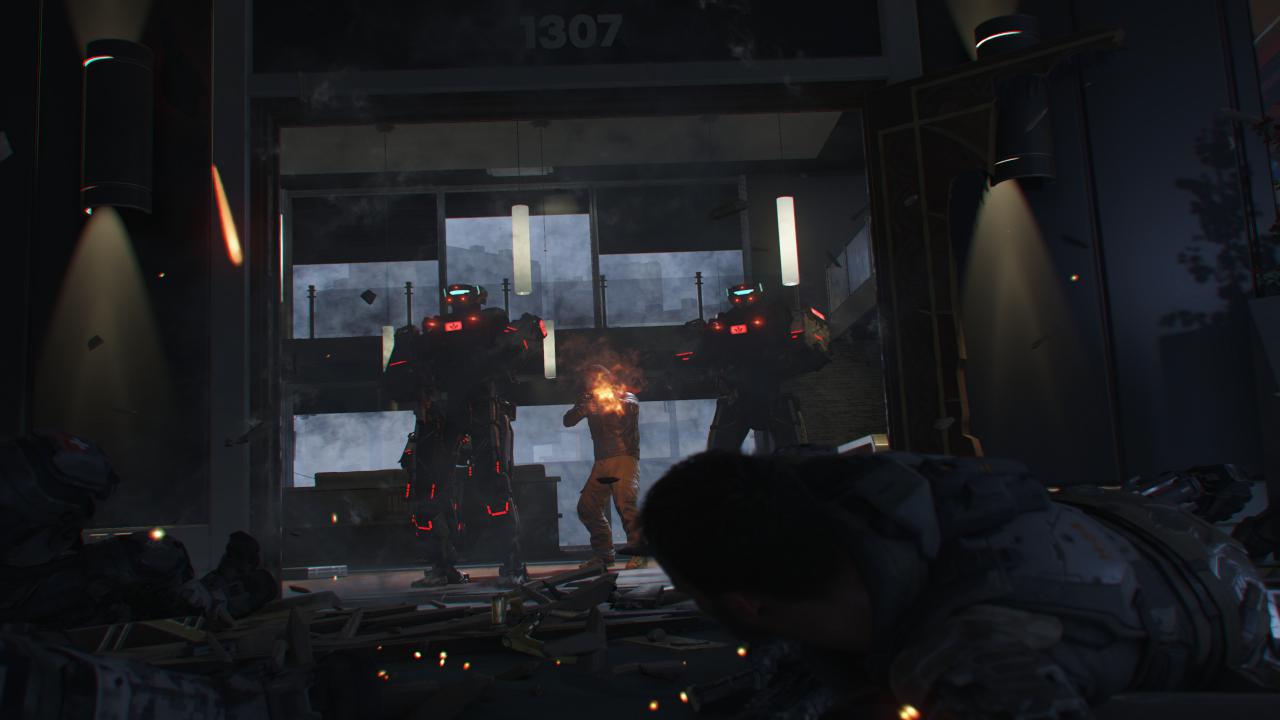 [07/11/2015] Call of Duty Black Ops 3 mit allen Grafikdetails am Anschlag. Die interne Renderauflösung beträgt 3.840 × 2.400 Pixel, was 2 × 2 Downsampling bei nativen 1.920 × 1.200 Pixeln respektive 1,5 × 1,5 DS bei nativen 2.560 × 1.600 Pixeln entspricht. Da schafft auch eine Titan X mit 1.450/4.200 MHz nur noch 45-60 Fps und nutz ihre 12 Gibyte Speicher voll aus. (45)