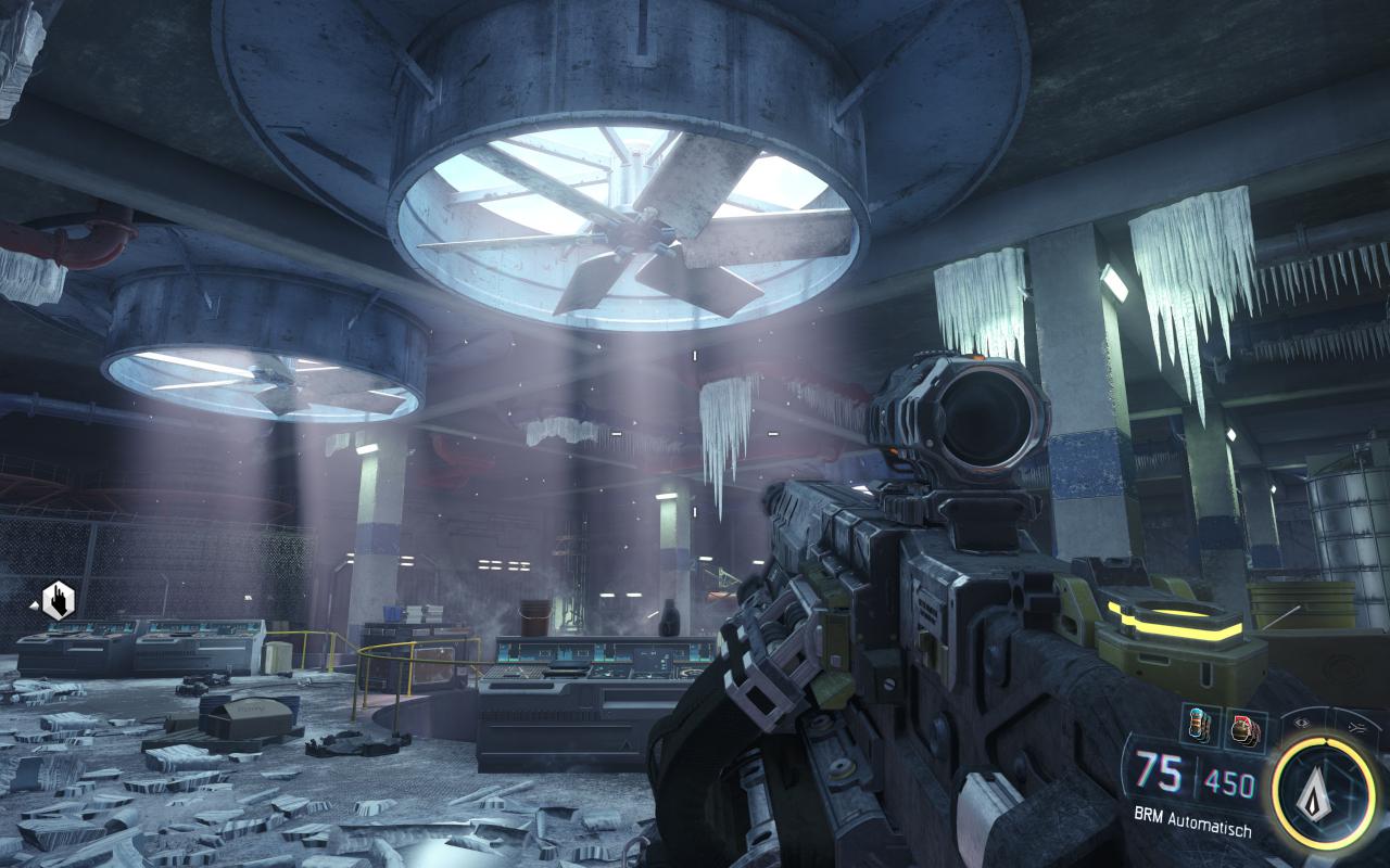[07/11/2015] Call of Duty Black Ops 3 mit allen Grafikdetails am Anschlag. Die interne Renderauflösung beträgt 3.840 × 2.400 Pixel, was 2 × 2 Downsampling bei nativen 1.920 × 1.200 Pixeln respektive 1,5 × 1,5 DS bei nativen 2.560 × 1.600 Pixeln entspricht. Da schafft auch eine Titan X mit 1.450/4.200 MHz nur noch 45-60 Fps und nutz ihre 12 Gibyte Speicher voll aus. (63)