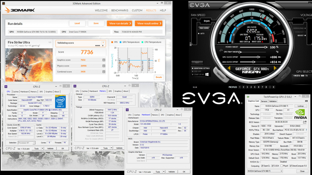 [08/12/2015] EVGA Geforce GTX 980 Ti Kingpin: OC-Rekorde mit 2.200 MHz GPU-Takt (3)