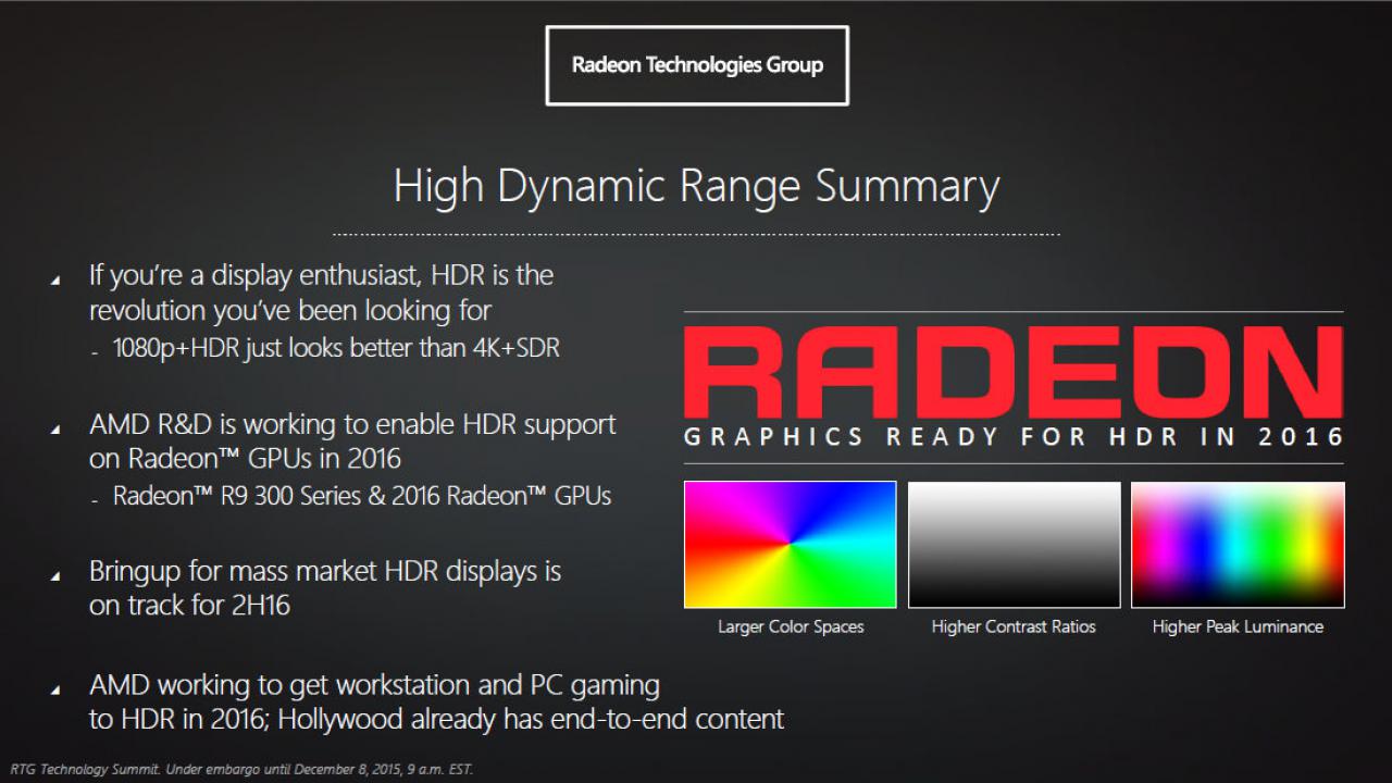 [08/12/2015] Radeon Technologies Group Technology Summit Visual Technologies Session 02 High Dynamic Range 13