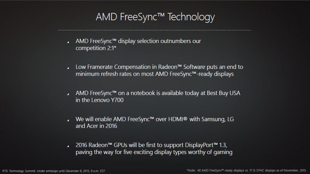 [08/12/2015] Radeon Technologies Group Technology Summit Visual Technologies Session 04 2016 Radeon Graphics 06