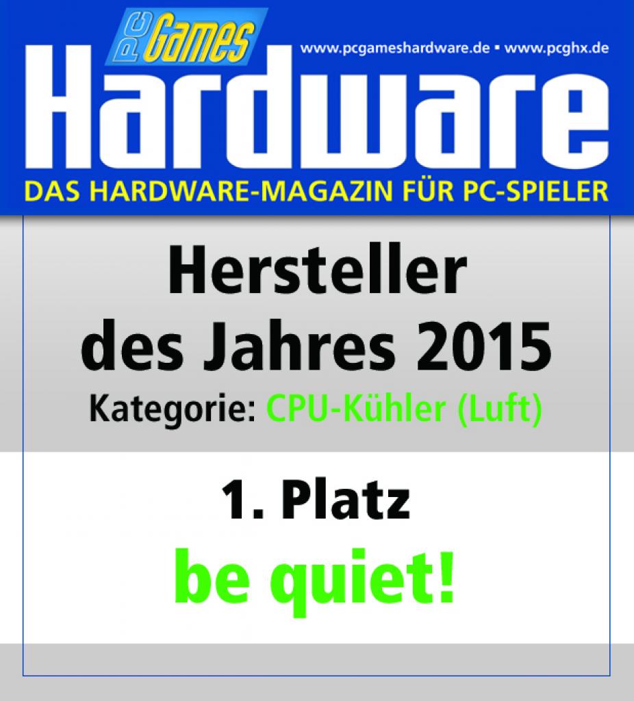 [13/01/2016] CPU-Kühler Luft Platz 1: be quiet