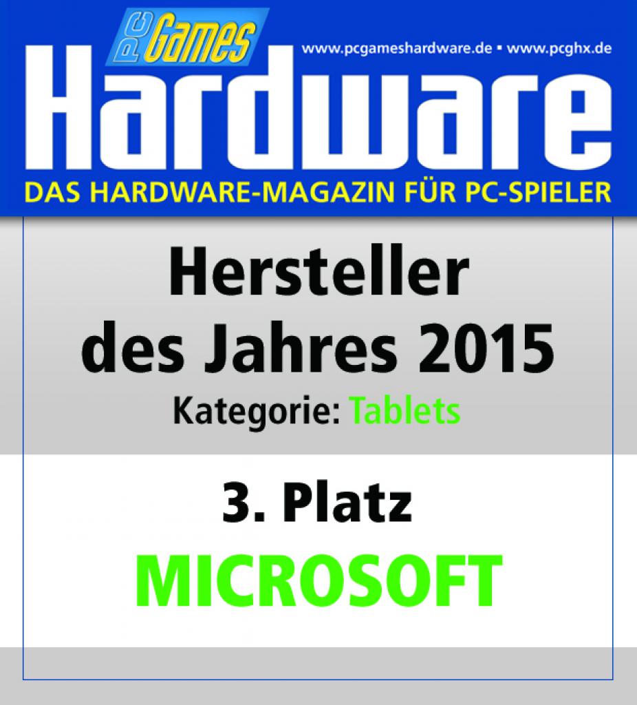 [13/01/2016] Tablets Platz 3: Microsoft
