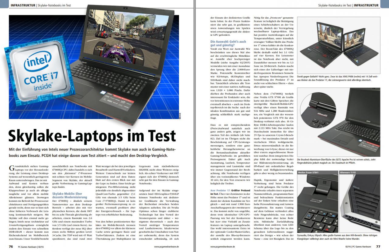 [01/01/2016] Test Skylake-Laptops (PCGH 02/2016, #184)