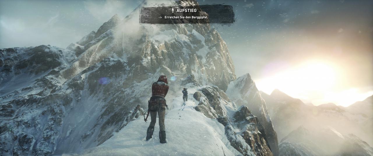 [27/01/2016] Rise of the Tomb Raider: 21:9-Auflösungen (hier: 3.440 × 1.440) funktionieren tadellos, auch beim seltenen 17:9 (4.096 × 2.160) gibt es kein Problem. (1)