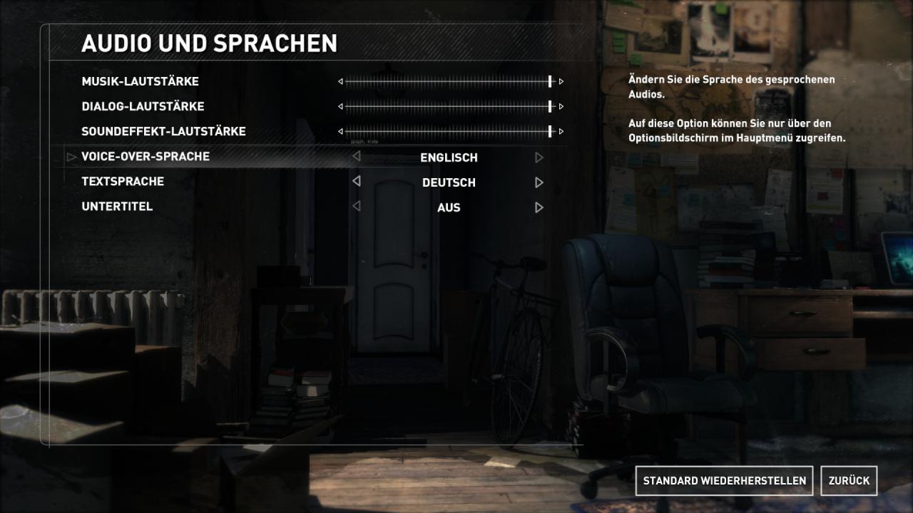 Rise of the Tomb Raider - Optionen - Audio