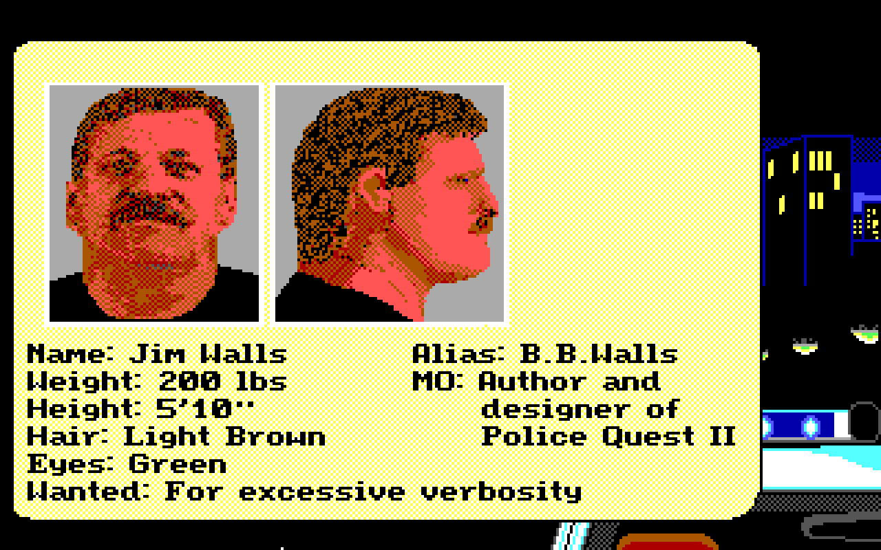 [02/02/2016] Police Quest II: The Vengeance (D-Fend Reloaded 1.4.4 + Munt) - Screenshot von Poulton