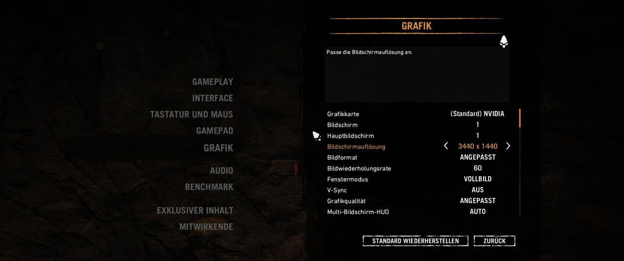 [28/02/2016] Far Cry Primal Grafikmenü: Das Seitenverhältnis ist anpassbar.