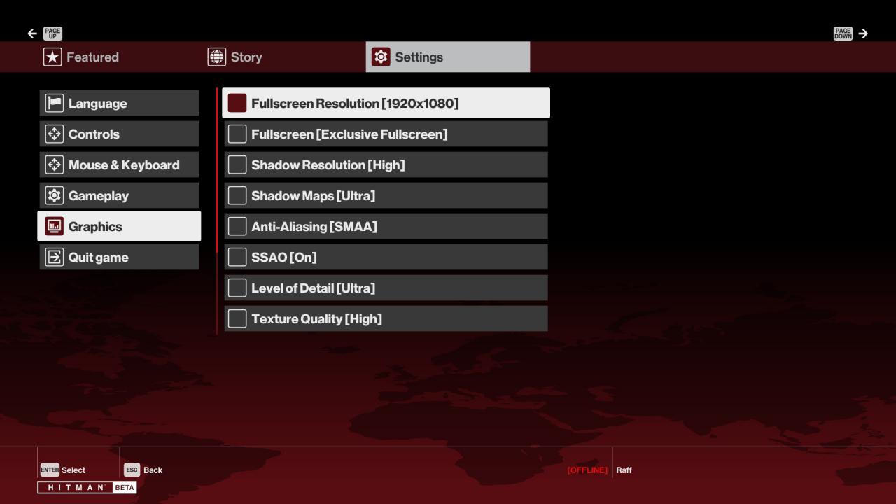 [22/02/2016] Hitman Beta: die Grafikoptionen
