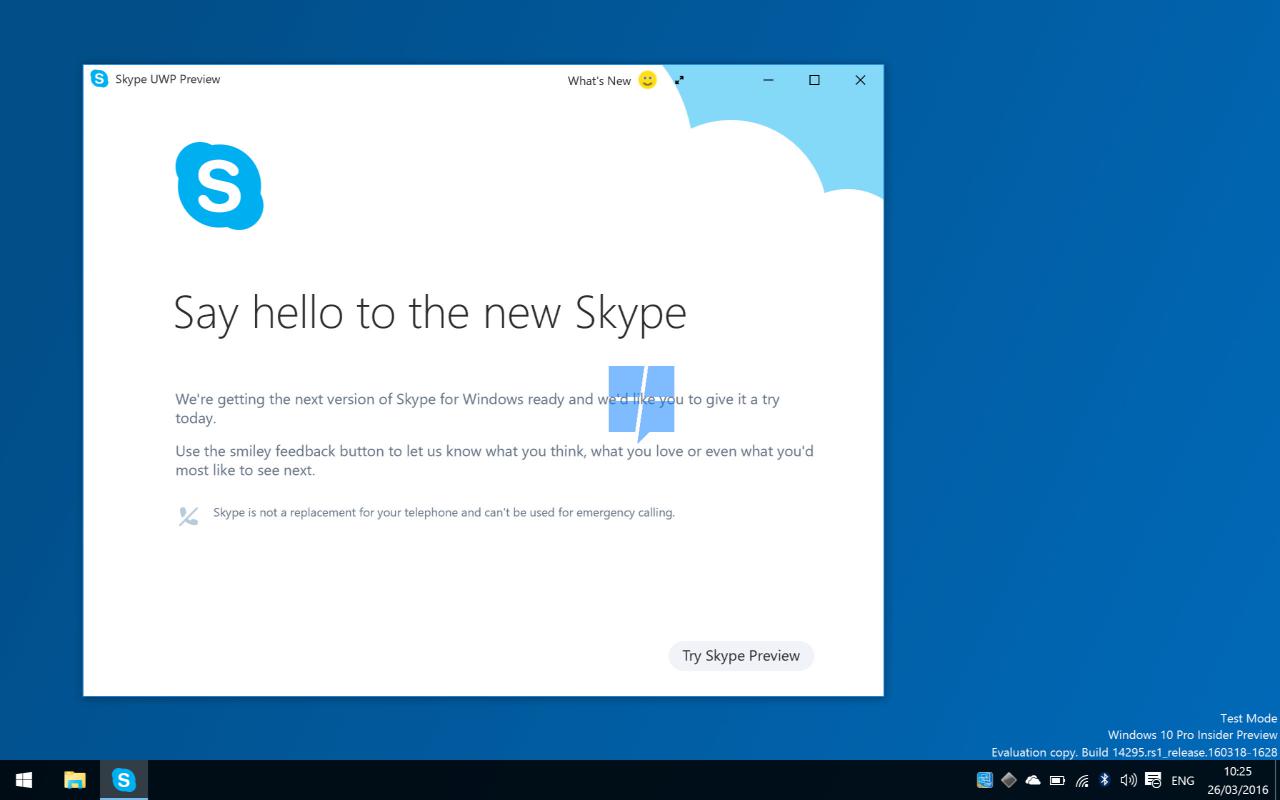 [28/03/2016] Skype Universal Windows Platform App