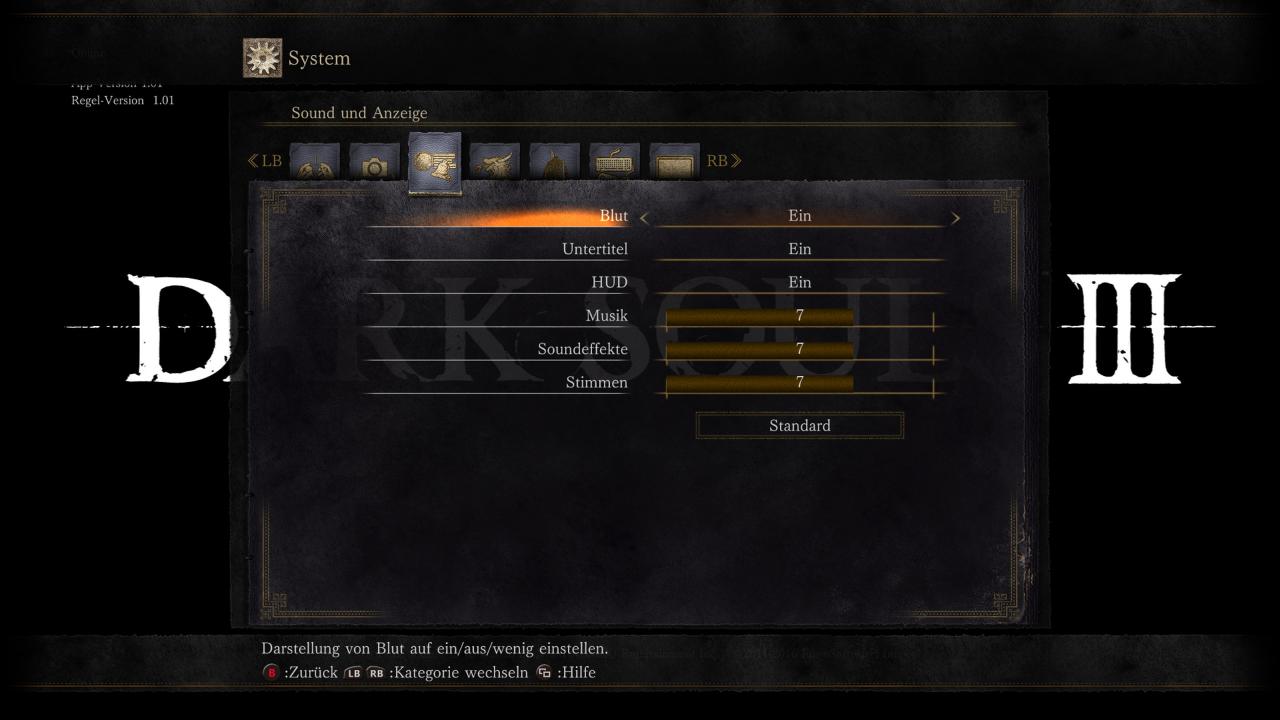 Dark Souls 3 Menue 3 