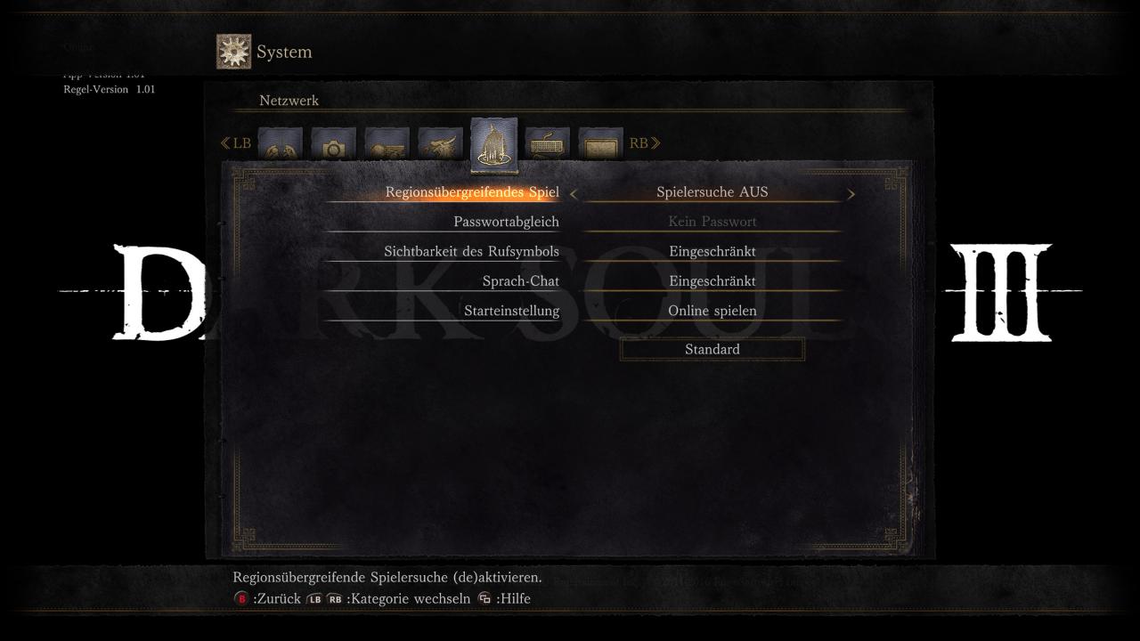 Dark Souls 3 Menue 5 