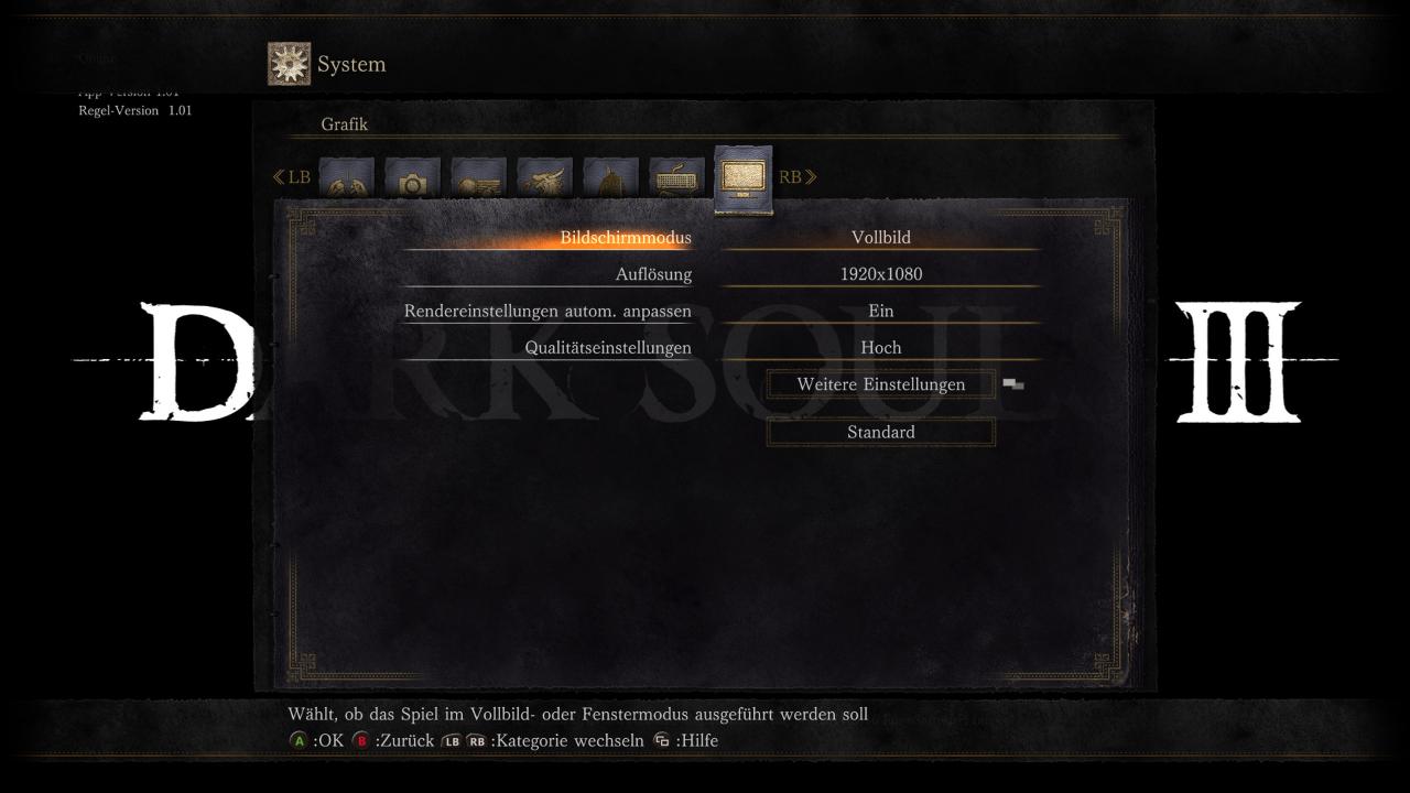Dark Souls 3 Menue 7 