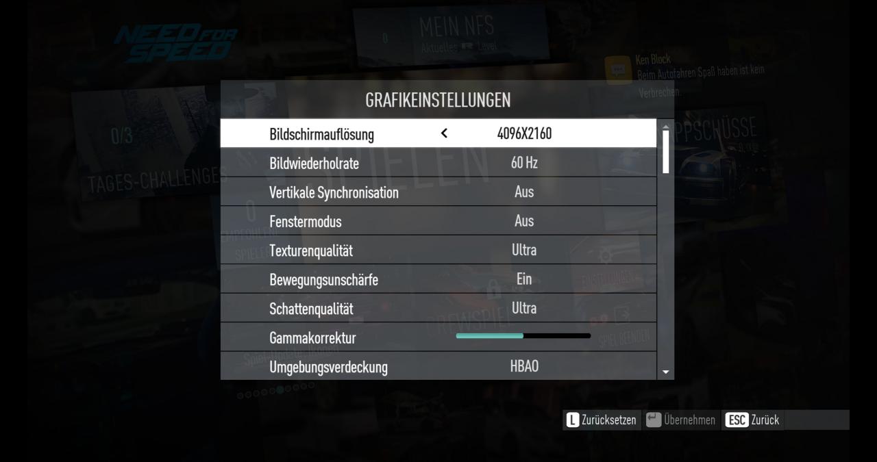 [09/03/2016] Need for Speed: Grafikoptionen der PC-Version