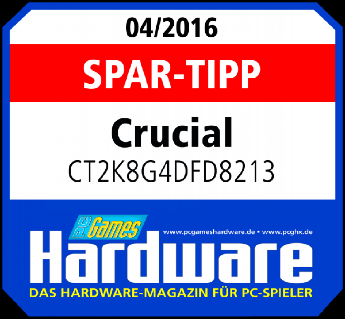 [18/03/2016] Spar-Tipp-Award für Crucial CT2K8G4DFD8213