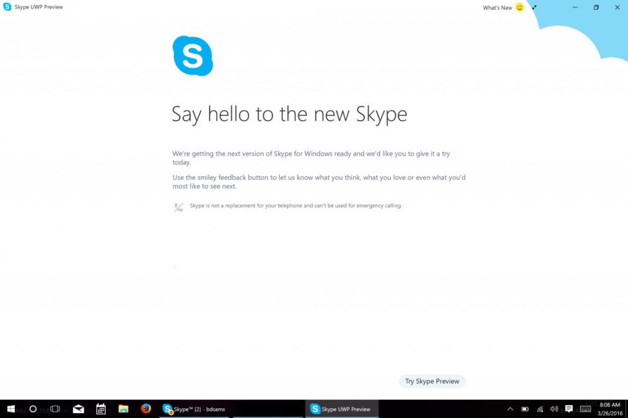 [28/03/2016] Skype Universal Windows Platform App