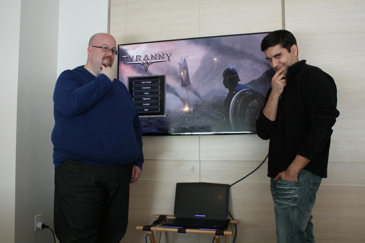[22/03/2016] Das soll grimmig sein? Am bösen Blick müssen Game Director Brian Heins und Producer Matthew Singh (rechts) von 
