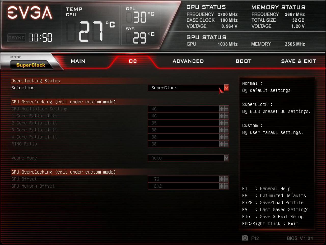 [27/04/2016] EVGA SC17: UEFI-Optionen (2)