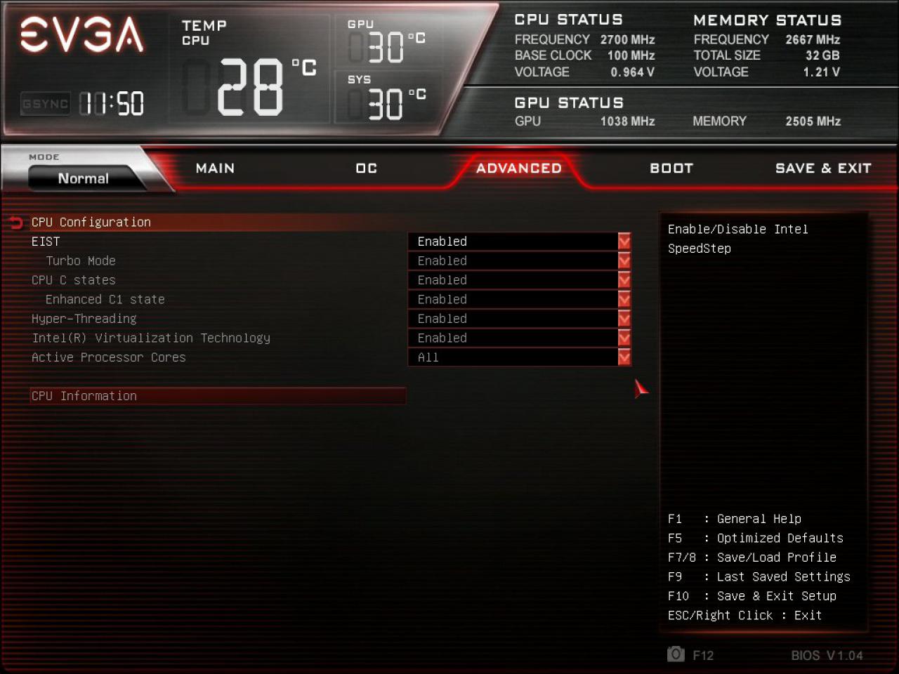 [27/04/2016] EVGA SC17: UEFI-Optionen (4)