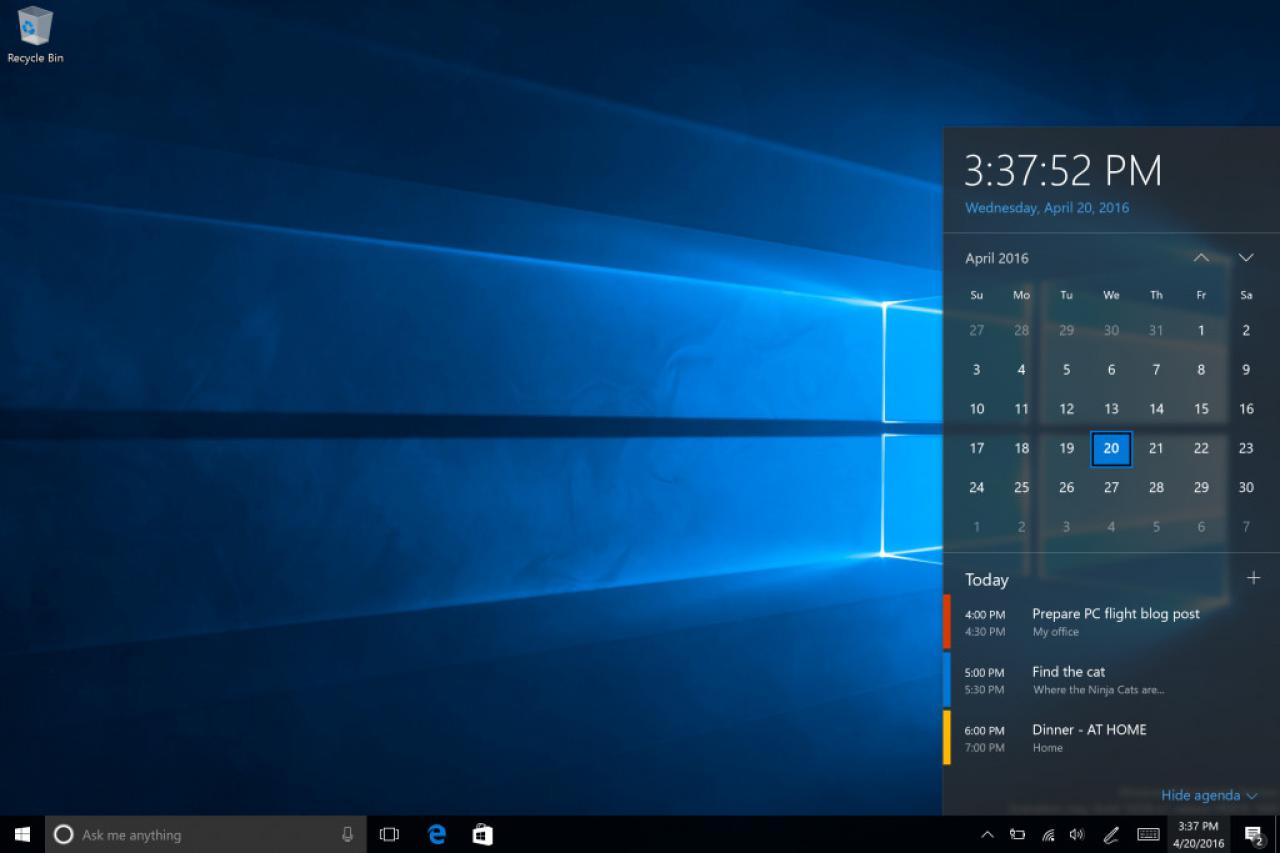 [24/04/2016] Windows 10 14328 Kalendar