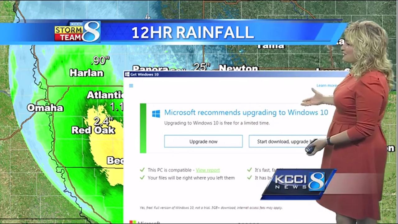 [28/04/2016] Window 10 Upgrade schafft es prominent in die Wettersendung
