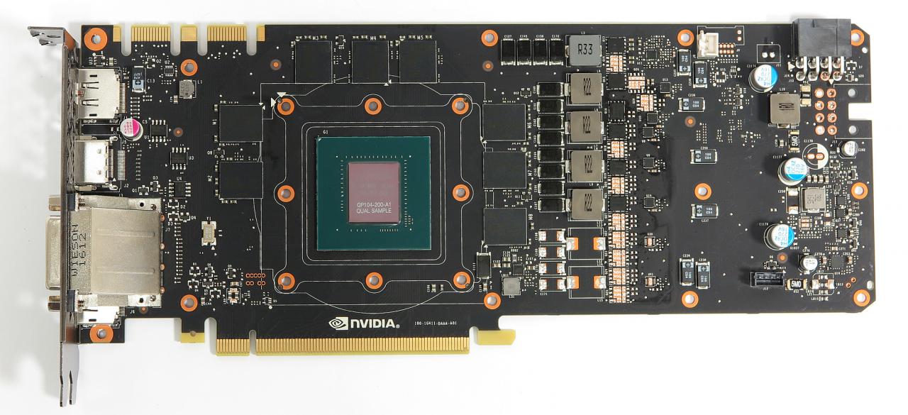 Das PCB der Geforce RTX 1070 FE