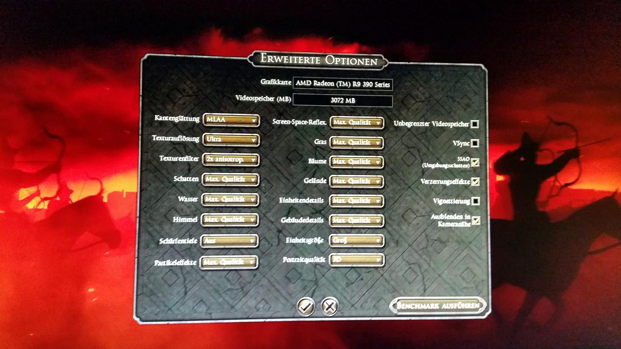 [13/05/2016] Total War Atilla: die von marvinj genutzten Grafikeinstellungen