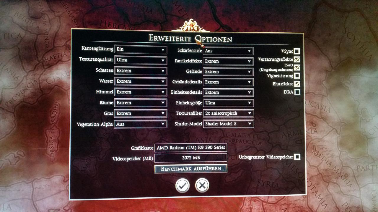 [13/05/2016] Total War Rome II: die von marvinj genutzten Grafikeinstellungen
