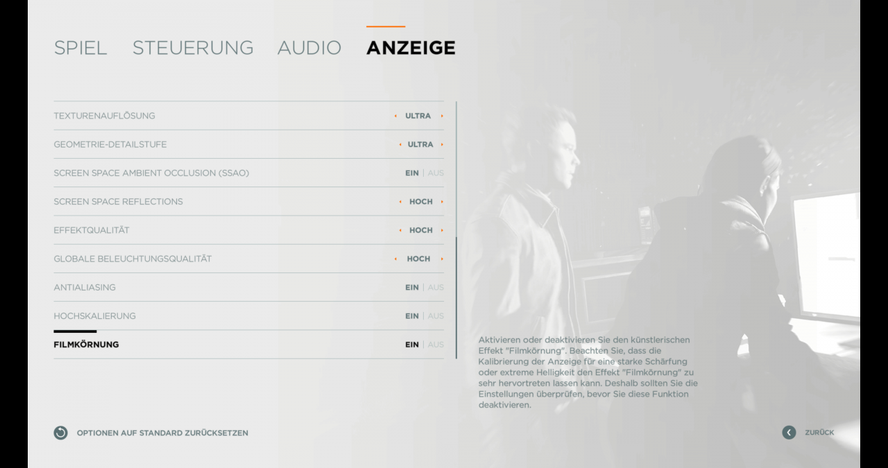 [01/05/2016] Quantum Break: Seit dem Patch kann die Filmkörnung (Grain) abgeschaltet werden ...