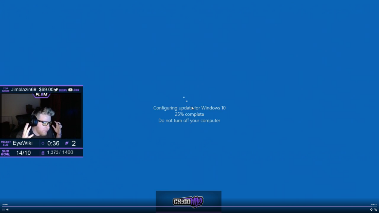 [05/05/2016] Windows 10 unterbrach ohne Vorwarnung einen CS:GO-Livestream.