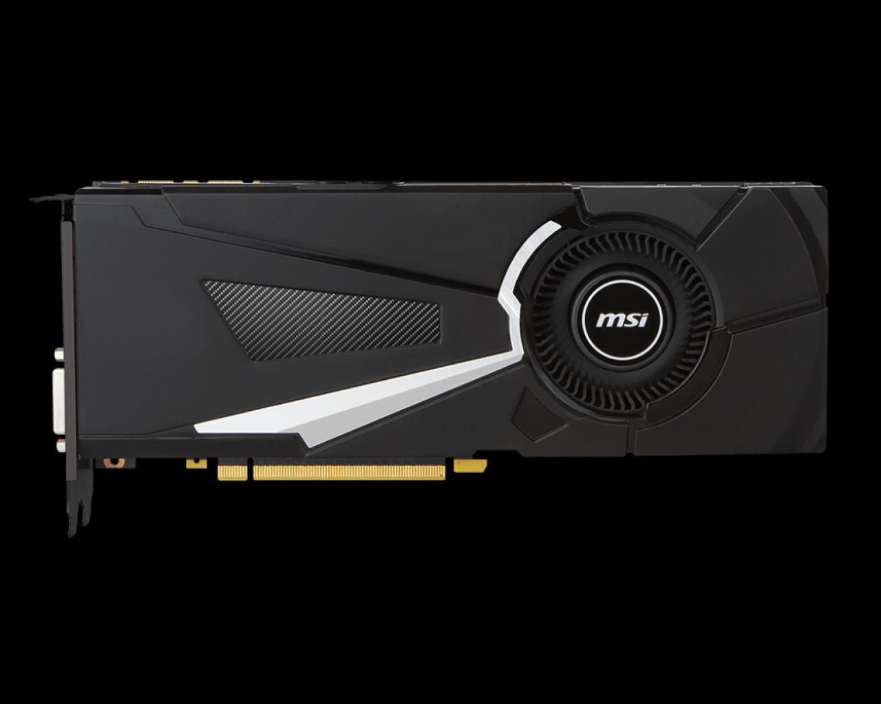 [16/06/2016] Bis auf den Display-Ausgang dürfte so in etwa die Mining-Grafikkarte von MSI, die P104-100 aussehen.