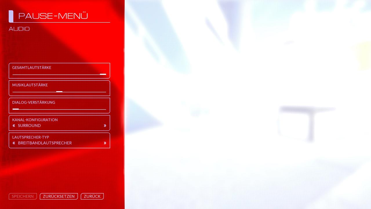 Mirror's Edge: Catalyt - Optionen - Audio