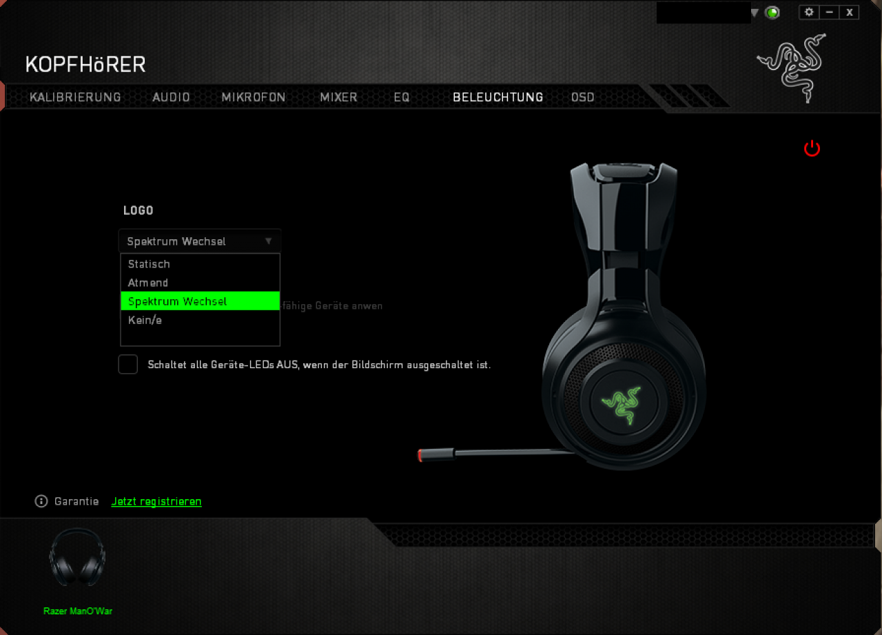Razer Manowar - Beleuchtung