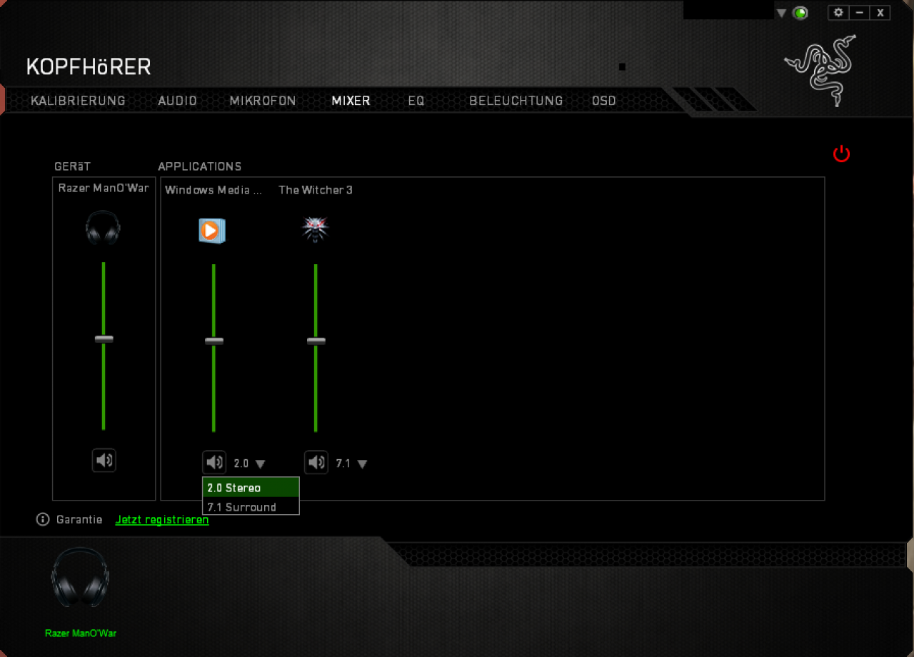 Razer Manowar - Lautstärkemixer
