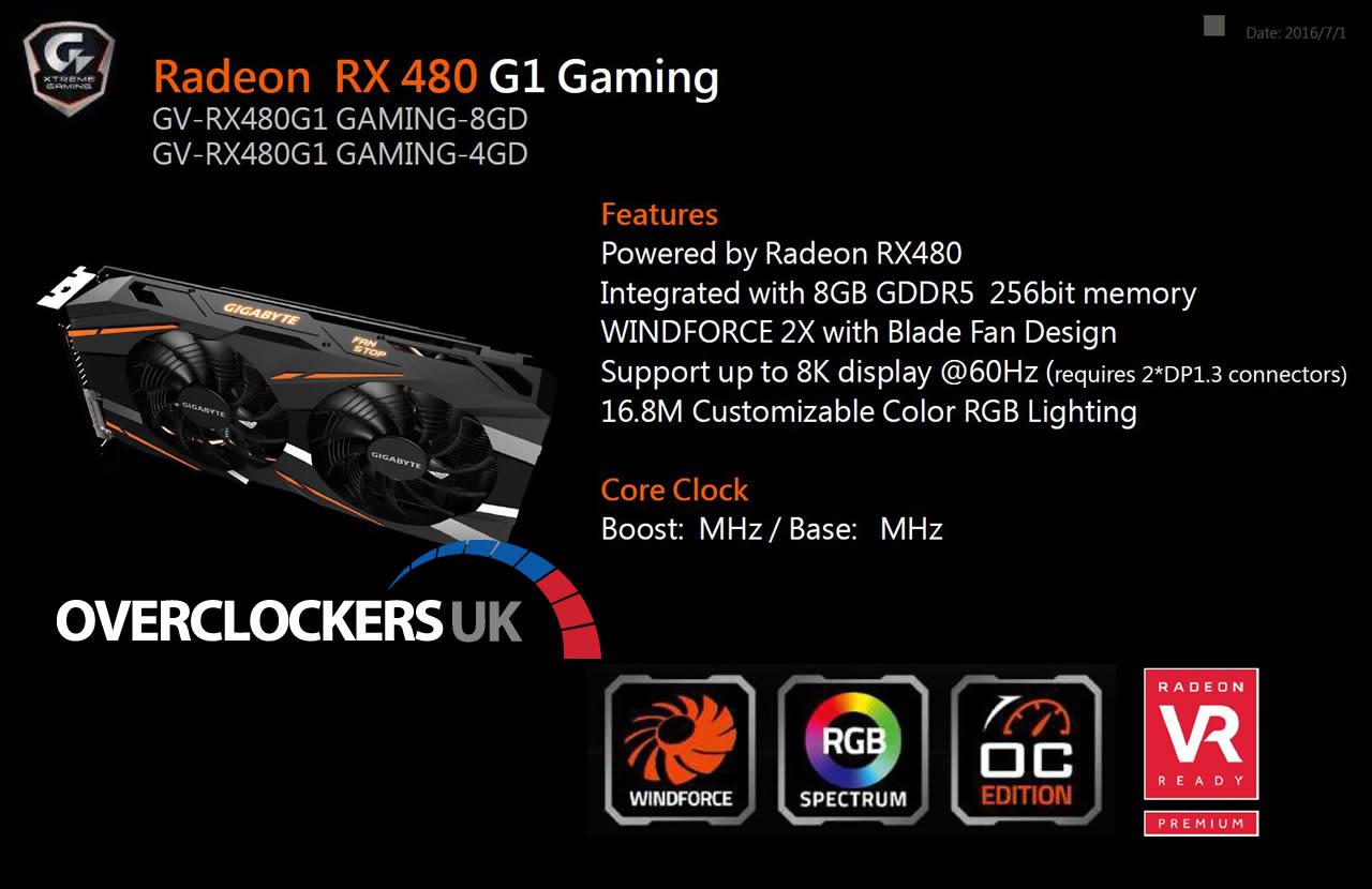 [09/07/2016] Gigabyte Radeon RX 480 G1 Gaming