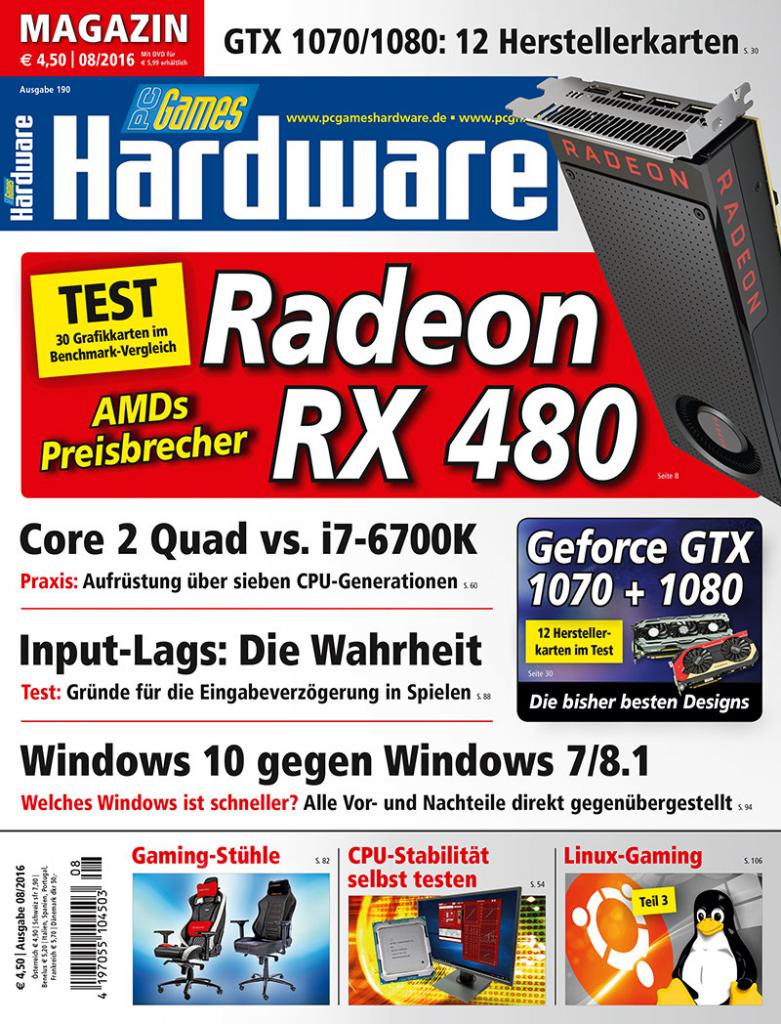 [01/07/2016] PCGH 08/2016 #190: Magazin-Titel