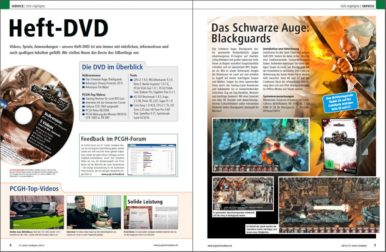 [26/07/2016] DVD-Inhalt PCGH 09/2016 #191