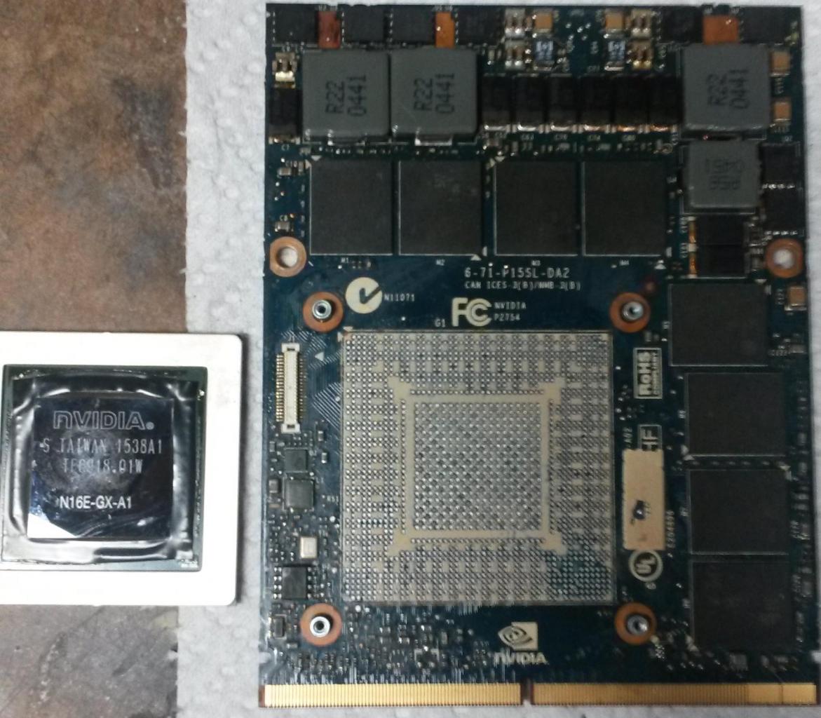 [23/07/2016] Bastler tauscht Chip seiner Geforce GTX 980M aus.